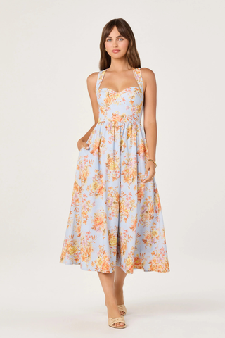 ASTR Beryl Garden Floral Midi Dress ACDR103439