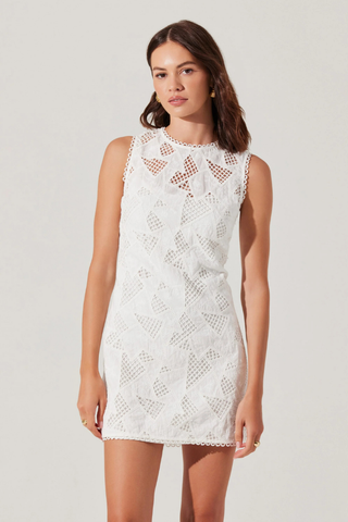 ASTR the Label | Madge Crochet Lace Mini Dress in White | Size L ASTR the Label | Madge Crochet Lace Mini Dress in White | Size L