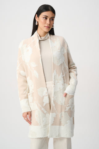 Abstract Jacquard Sweater Knit Long Cardigan Ribkoff 253956F26