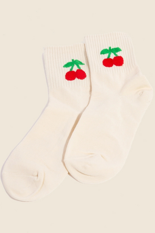 Anarchy Street Cherry Embroidered Socks