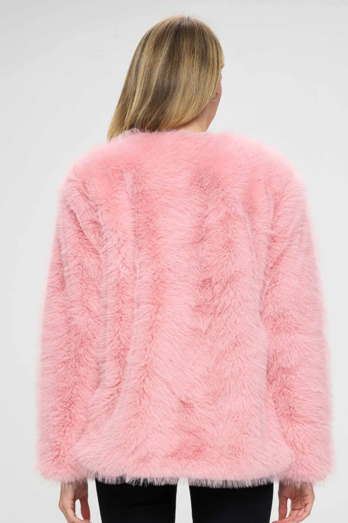 Blush pink 2025 fur coat
