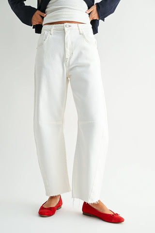 The Seamed Barrel Jean - Off White Just Black Denim BP473J-OFFWHT