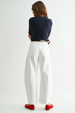 The Seamed Barrel Jean - Off White Just Black Denim BP473J-OFFWHT