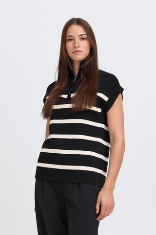 BYMmorla Zipper Vest - Black Mix 20817153-200453