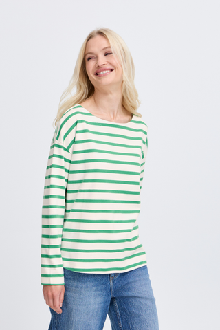 BYRamsi Striped Long Sleeve Pullover Leprechaun Stripe