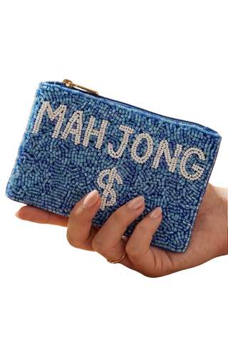 Blue Mahjong Money Seed Beaded Coin Purse Anarchy Street HD00783