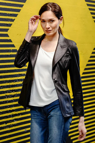 Clara Sunwoo JK124 Liquid Leather Blazer