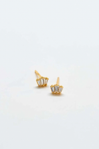 Trio Baquette Gold Studs
