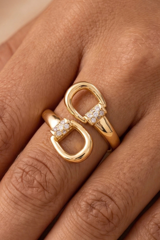 CZ Stirrup Bypass Adjustable Ring Anarchy Street R0478