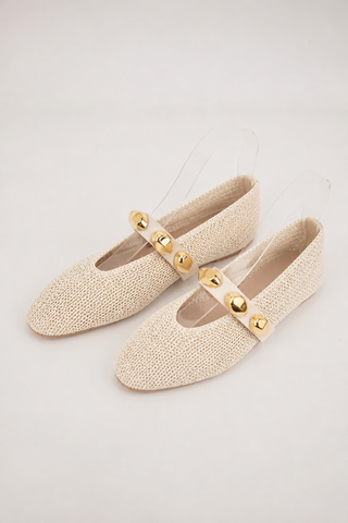 Ccocci Dorothy Woven Texture Square Toe Flat