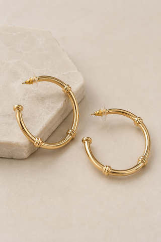 27314-E Tubular Gold Hoop Earrings