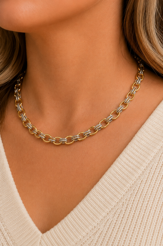 27469-N Two-Tone Link Necklace