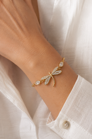 27335-B Crystal Dragonfly Slider Bracelet