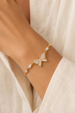 27336-B Crystal Butterfly Slider Bracelet