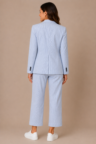 EsQualo Seersucker Stripe Blazer HS2317204