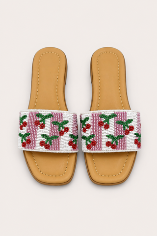 Cherry Motif Beaded Sandals CCOCCI RAE-2-RED