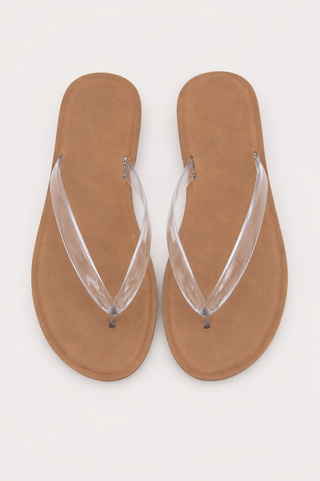 Jelly Strap Flip Flop Sandals - Clear Anarchy Street JOVRIC-01_1-CLEAR
