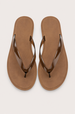 Jelly Strap Flip Flop Sandals - Brown Anarchy Street JOVRIC-01_1-BROWN