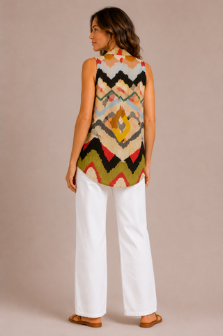 Isle Draped Sleeveless Top - Reggae