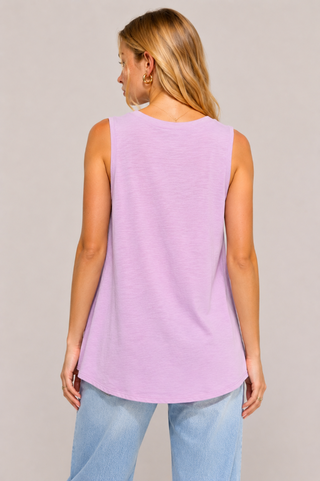 Dear Scarlett V-Neck Cotton Top - Lilac MHS91