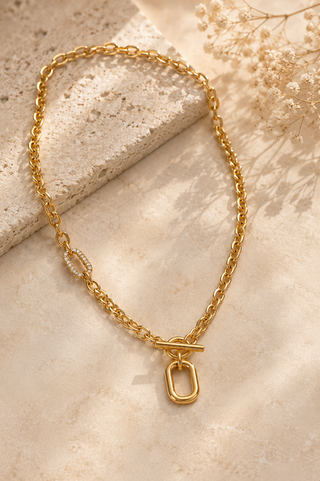 27248-N Pavé Link Toggle Necklace