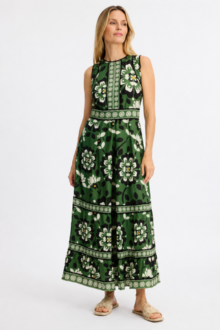 Leo & Ugo KER380 Floral Print Sleeveless Dress 