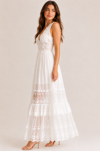 Fashion Concepts Lace & Woven Maxi Dress