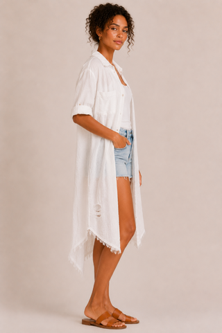 Amorosa Tattered Cardigan - White