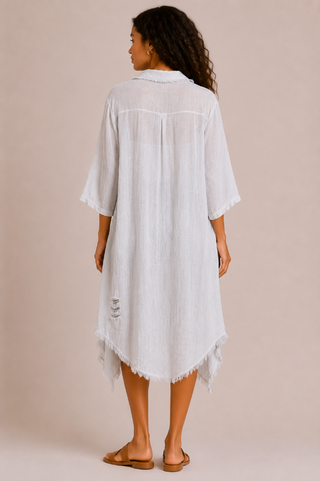 Amorosa Tattered Cardigan - Light Grey