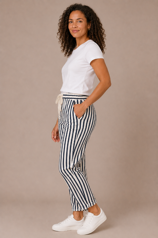 Scandal Italy Naomi Linen Pants - Navy