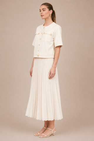 Zoe and Claire Woven Short Sleeve Jacket- SP1201
