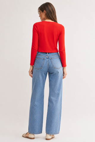 Mono B Glazed Cherry Rib Knit Cardigan