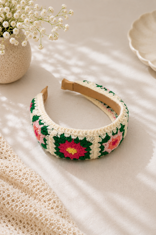 Dipped Shop Flower Knit Wide Headband