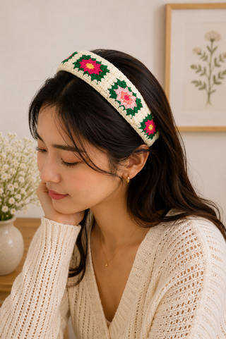 Dipped Shop Flower Knit Wide Headband