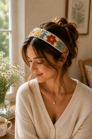 Dipped Shop Flower Knit Wide Headband