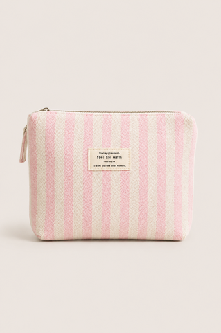 Pink Striped Color Block Make Up Bag Dipped Shop DP25A565