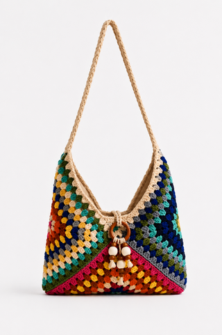 Simple Beach Straw Shoulder Bag Dipped Shop DP25B750-Colorful