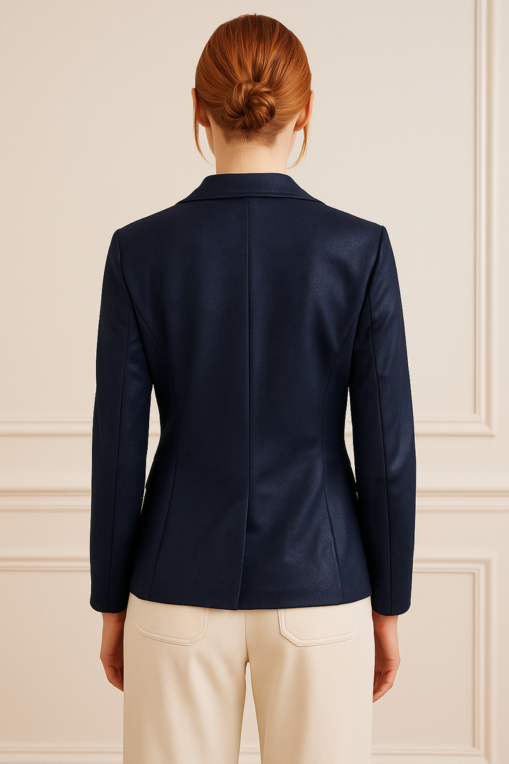 Liquid "Leather" Blazer - Navy