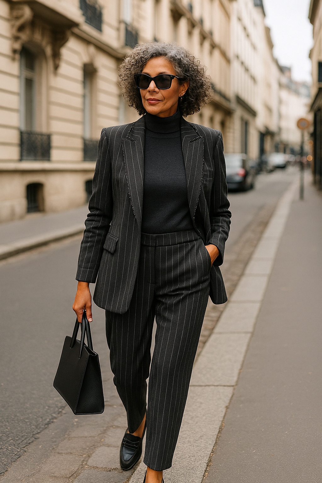Pinstriped Blazer with Black Studs