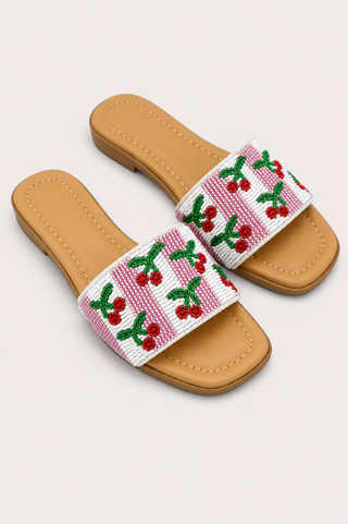 Cherry Motif Beaded Sandals CCOCCI RAE-2-RED