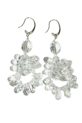 Crystal Faceted Teardrop Statement Earring