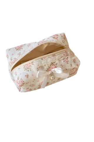 Cute Bow Flower Print Makeup Bag Dipped Shop DP25C569