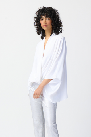 Woven Dolman Sleeve Wrap Top