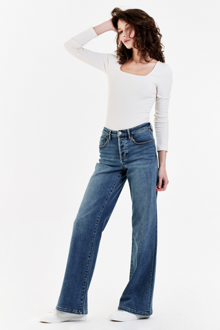 Farrah High Rise Wide Leg Denim