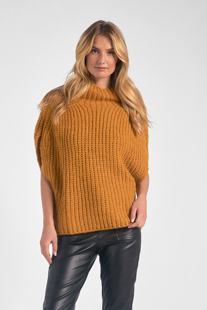 Short Sleeve Turtleneck Sweater