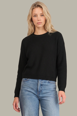 Daphne Cropped Cotton Pullover - Black 525 America 110039907