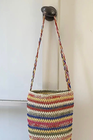 Dipped Shop Boho Style Multi Color Striped Woven Shoulder Bag 8CW6BBG524L