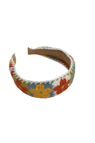 Dipped Shop Orange Flower Knit Wide Headband