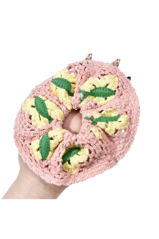 Dipped Shop Pink Butterfly Bohemian Handmade Crochet Colorful Scrunchie