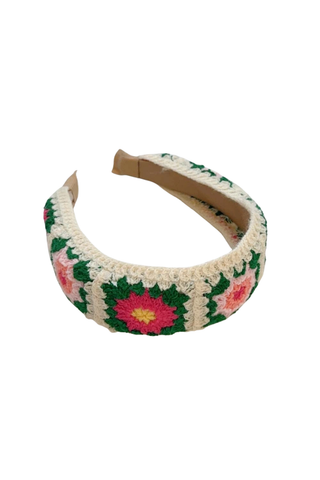 Dipped Shop Rose Flower Knit Wide Headband